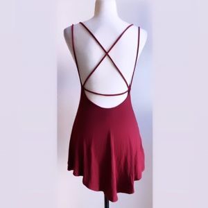 🌹Burgundy DoubleStrap CrossBack HighLow TankTop🌹